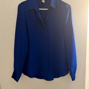 H&M Royal Blue Button-Down Blouse